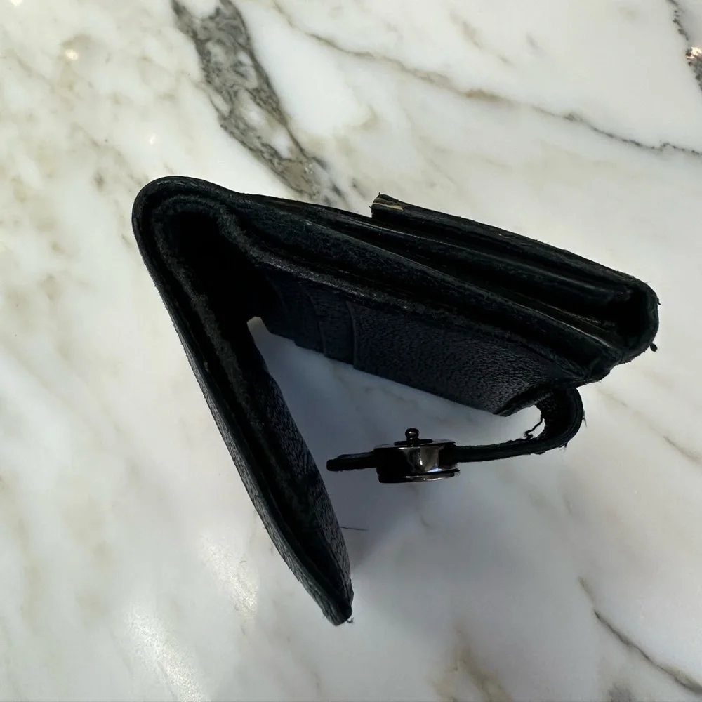 GUCCI - interlocking G Logo black and orange small wallet - Picture 13 of 15